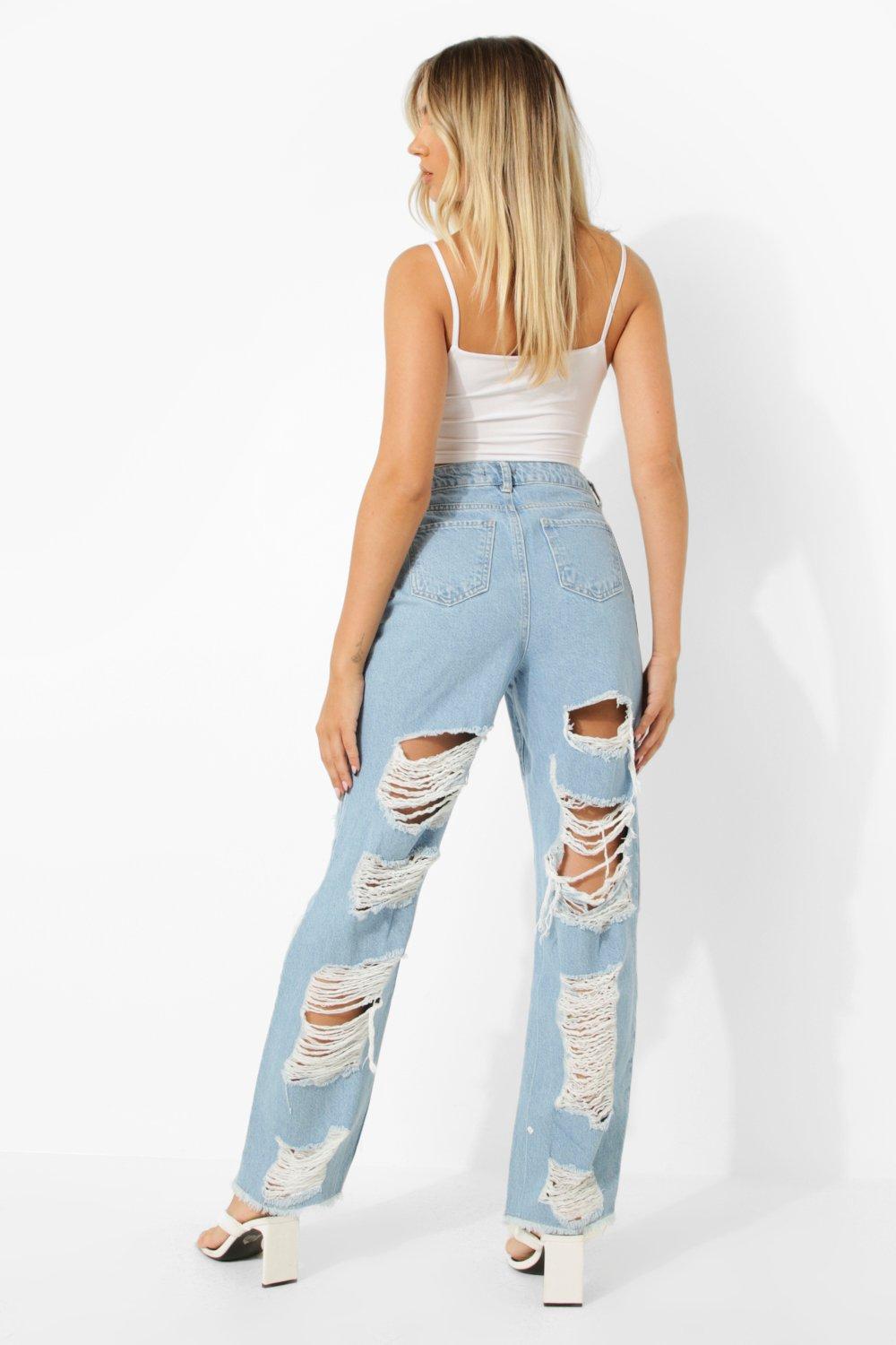 Heavily sales ripped jeans